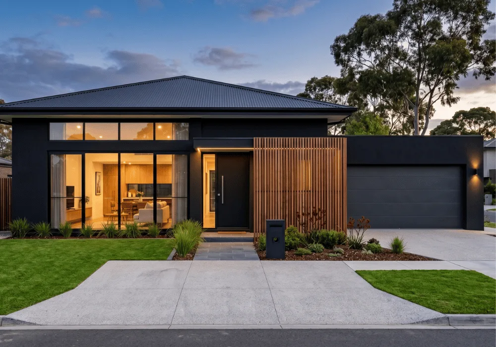 The Black Luxury – modern single storey home design Melbourne